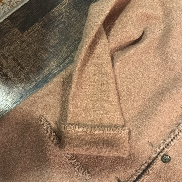 Vintage Cityscape 100% Wool Cream Floral Embroidered Jacket Size Large - Picture 7 of 14